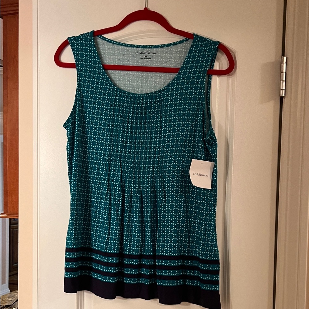 Croft & Barrow Teal and Black Tank Top